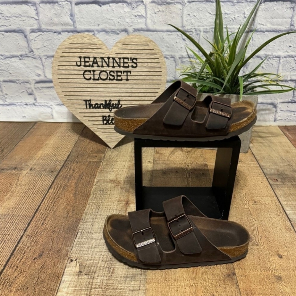 Birkenstock Arizona sandals brown leather 37 NARROW